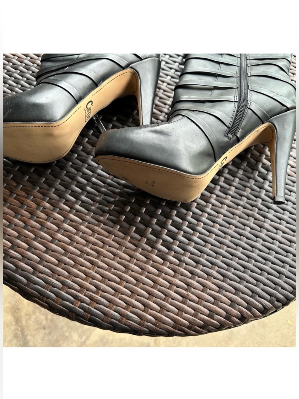 Circus by Sam Edelman Black Strappy High-Heel Knee Boots - Picture 3 of 3